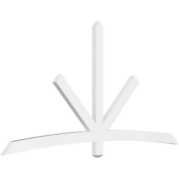 Ekena Millwork Alberta Architectural Grade PVC Gable Bracket, 96"W x 48"H x 2"D x 4"F, 12/12 Pitch GBP096X48X0204ALB00 - main